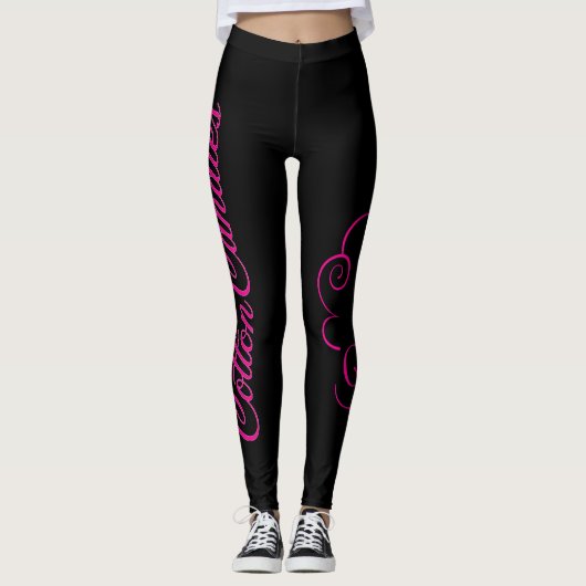 Cm Leggingstext und Grafiklogo, schwarz Leggings (Vorderseite)