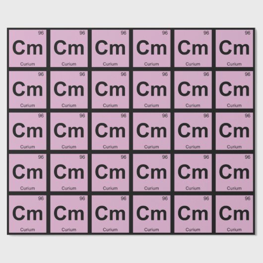 Cm - Periodisches Symbol für die Curium-Chemie Geschenkpapier (Flach)