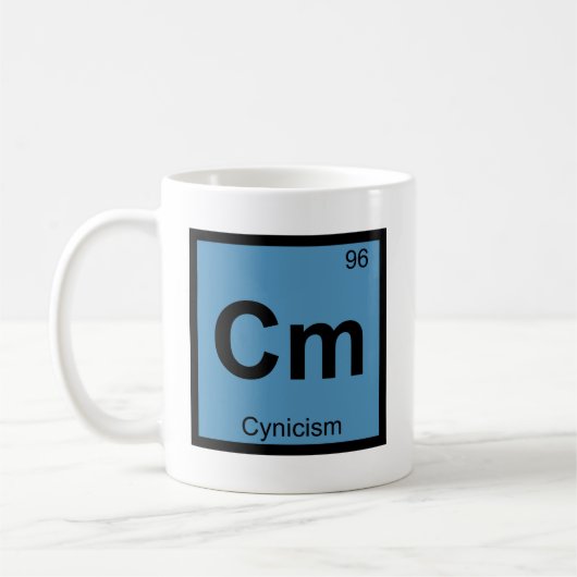 Cm - Zynismus-Philosophie-Chemie-Symbol Kaffeetasse (Links)