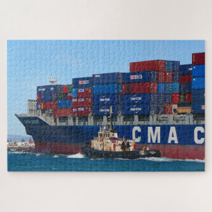 CMA CGM Lavender Container Schiff und Schlepper Puzzle