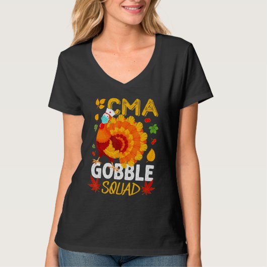 Cma Gobble Squad Türkei Maske medizinische Assiste T-Shirt (Vorderseite)