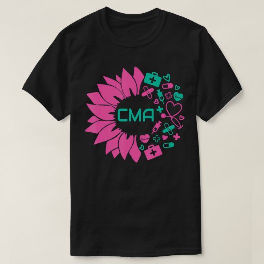 CMA Medical Blume Certified Medical Assistant Cut T-Shirt (Design vorne)