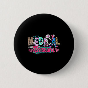 Cma Medical Istant Nurse Leopard Stethoscope Fraue Button