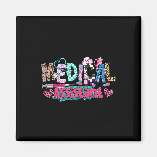 Cma Medical Istant Nurse Leopard Stethoscope Fraue Magnet (Vorne)