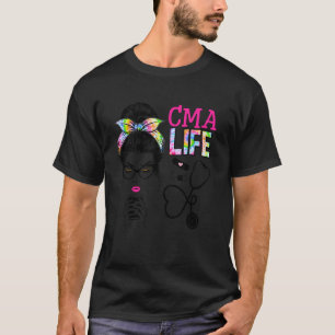 CMA Stethoskop Tie Dye unordentlicher Dutt Kranken T-Shirt