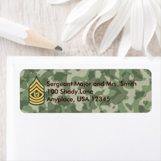 Cmd Sergeant Major Camouflage Address Label (Insitu)