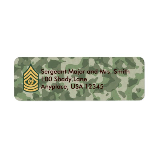 Cmd Sergeant Major Camouflage Address Label (Vorne)
