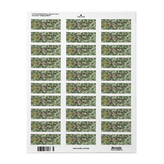 Cmd Sergeant Major Camouflage Address Label (Vorne)