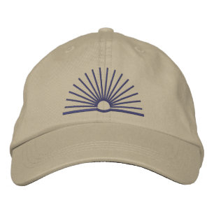 CMEC-Baseballkappe - khaki mit navyblauem Logo Bestickte Baseballkappe