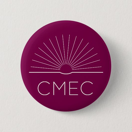 CMEC Button - tiefrot mit weißem Logo (Vorderseite)