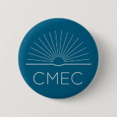CMEC Button - Türkis mit weißem Logo (Vorderseite)