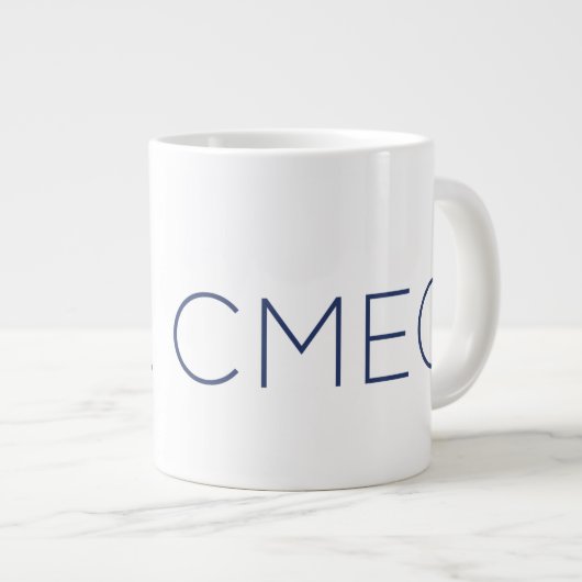 CMEC Jumbo Tasse - 20 oz, weiß mit Marine (Vorderseite Rechts)