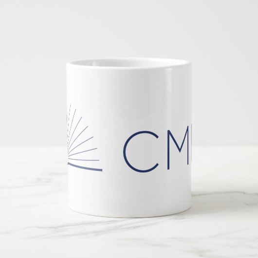 CMEC Jumbo Tasse - 20 oz, weiß mit Marine (Vorderseite)
