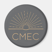 CMEC-Kühlschrankmagnet - grau mit Pfirsichlogo Magnet (Vorne)
