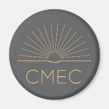 CMEC-Kühlschrankmagnet - grau mit Pfirsichlogo