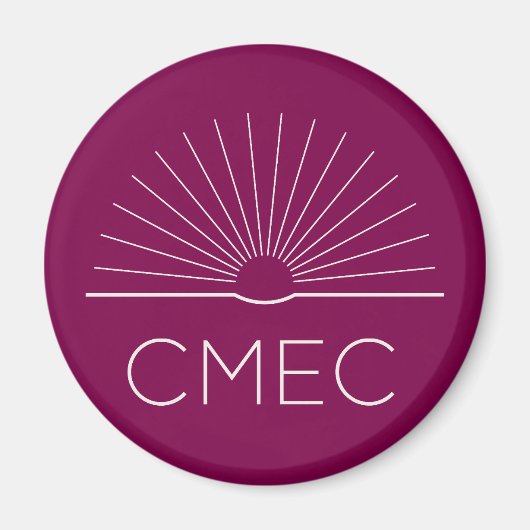 CMEC-Kühlschrankmagnet in Rot mit weißem Logo Magnet (Vorne)