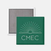 CMEC-Kühlschrankmagnet - viereckig, grün mit Weiß Magnet (Vorderseite/Rückseite)