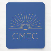 CMEC Mousepad - Quadrat, blau mit Pfirsichlogo (Vorne)