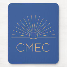 CMEC Mousepad - Quadrat, blau mit Pfirsichlogo