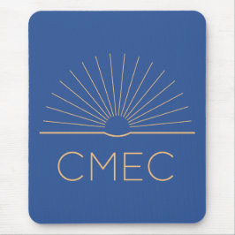 CMEC Mousepad - Quadrat, blau mit Pfirsichlogo