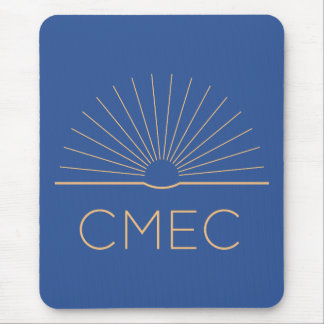 CMEC Mousepad - Quadrat, blau mit Pfirsichlogo