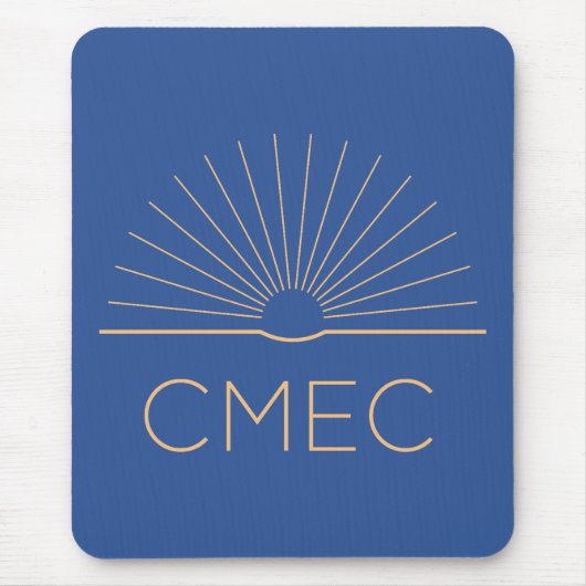 CMEC Mousepad - Quadrat, blau mit Pfirsichlogo (Vorne)