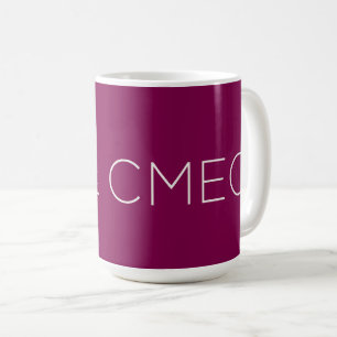 CMEC Tasse - 15-öz, tiefrot mit Weiß