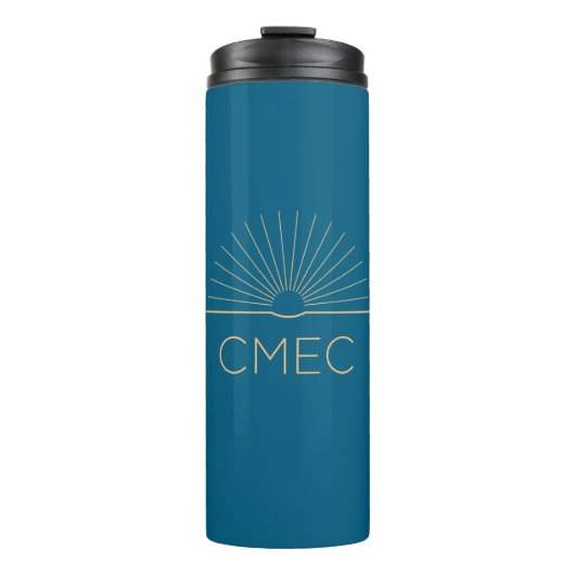 CMEC Thermal Travel Mug - 12 oz, blau und peach Thermosbecher (Vorderseite)