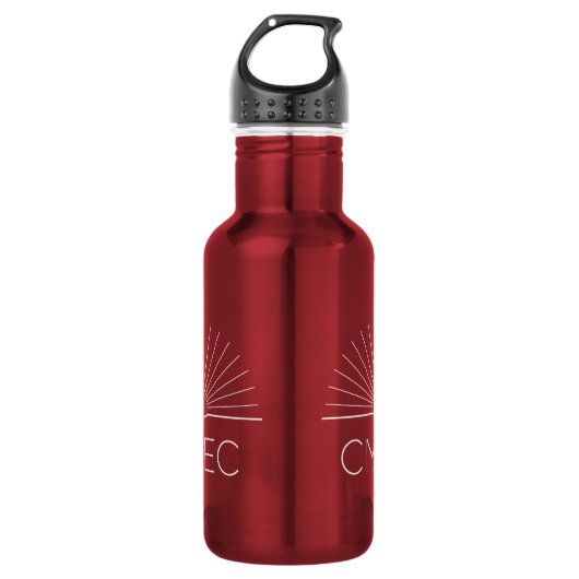 CMEC Wasserflasche - 18 oz, rot mit weißem Logo (Vorderseite)