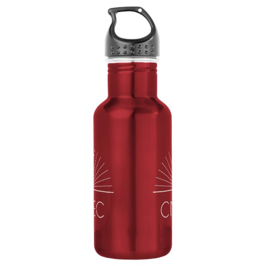 CMEC Wasserflasche - 18 oz, rot mit weißem Logo (Rückseite)