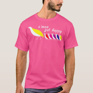 Cmon Get Happy Vintag Retro Button T-Shirt