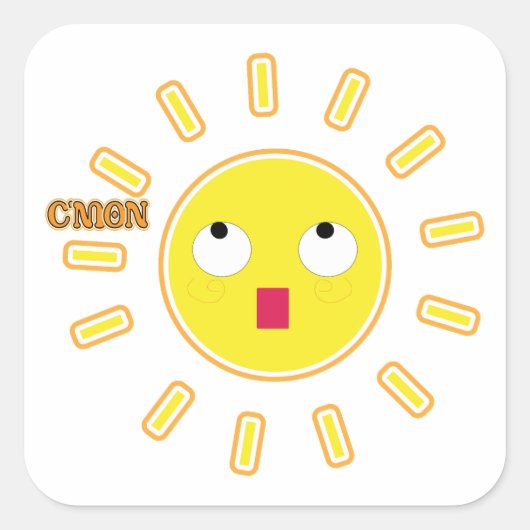 c'mon quadratischer aufkleber (Vorderseite)