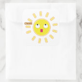 c'mon quadratischer aufkleber (Tasche)