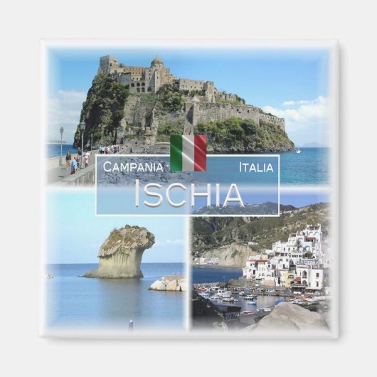 CMP023 ISCHIA, Kampanien, Italien, Kühlschrank Magnet (Vorne)