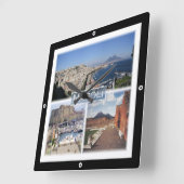 CMP030 NAPLES, MOUNT VESUVIUS, Italien, Keramik Ti Quadratische Wanduhr (Winkel)