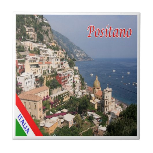 CMP039 POSITANO, AMALFI COAST, Italien, Fliese (Vorderseite)