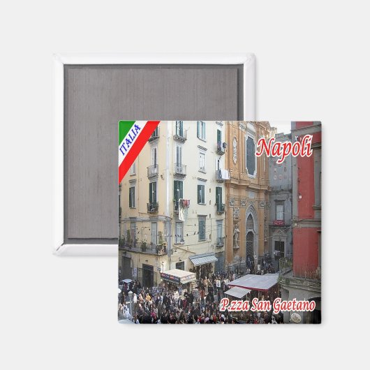 CMP050 NAPLES - Square San Gaetano - Kühlschrank Magnet (Vorderseite/Rückseite)