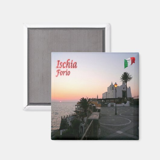 CMP081 ISCHIA, Forio at Sunset, Italien, Kühlschra Magnet (Vorderseite/Rückseite)