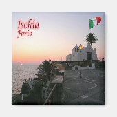 CMP081 ISCHIA, Forio at Sunset, Italien, Kühlschra Magnet (Vorne)