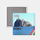 CMP086 ISCHIA, Schloss ARAGONESE, Italien, Kühlsch Magnet (Vorderseite/Rückseite)