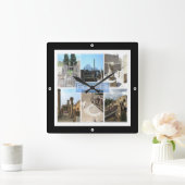 CMP155 POMPEII die Ruinen, Pompei, Kampanien, Quadratische Wanduhr (Zuhause)