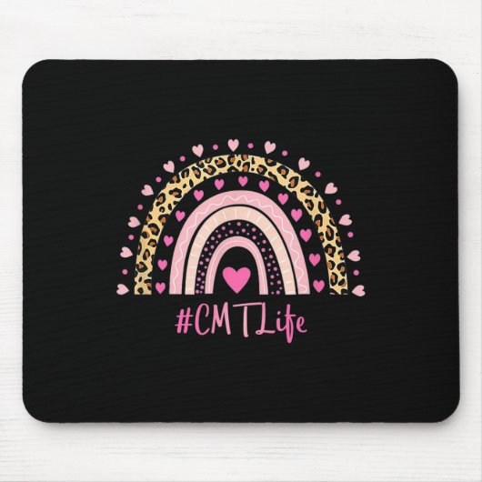 Cmt Nurse Leopard Print Boho Rainbow Nurses Week Mousepad (Vorne)