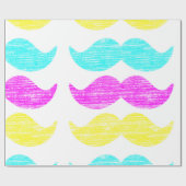 CMY Mustaches Geschenkpapier (Flach)