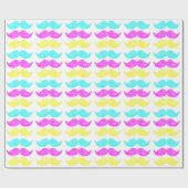 CMY Mustaches Geschenkpapier (Flach)