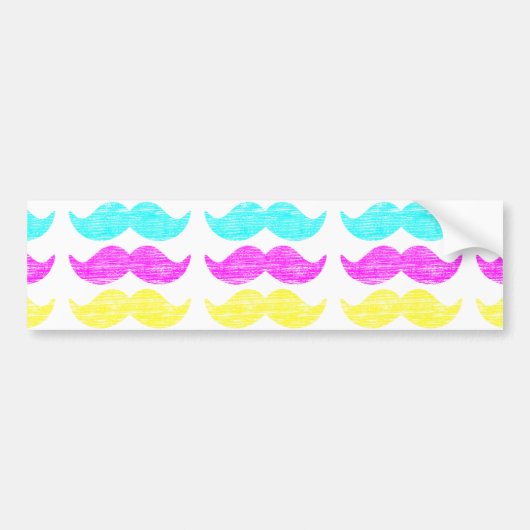 CMY Mustaches (Letterpress style) Autoaufkleber (Vorne)
