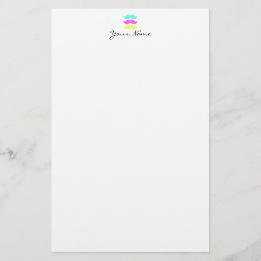 CMY Mustaches (Letterpress style) Briefpapier (Vorderseite)