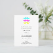 CMY Mustaches (Letterpress style) Einladung (Stehend Vorderseite)
