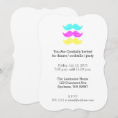 CMY Mustaches (Letterpress style) Einladung (Vorne/Hinten)