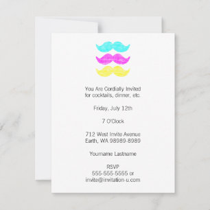 CMY Mustaches (Letterpress style) Einladung