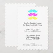 CMY Mustaches (Letterpress style) Einladung (Vorne/Hinten)